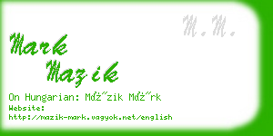 mark mazik business card